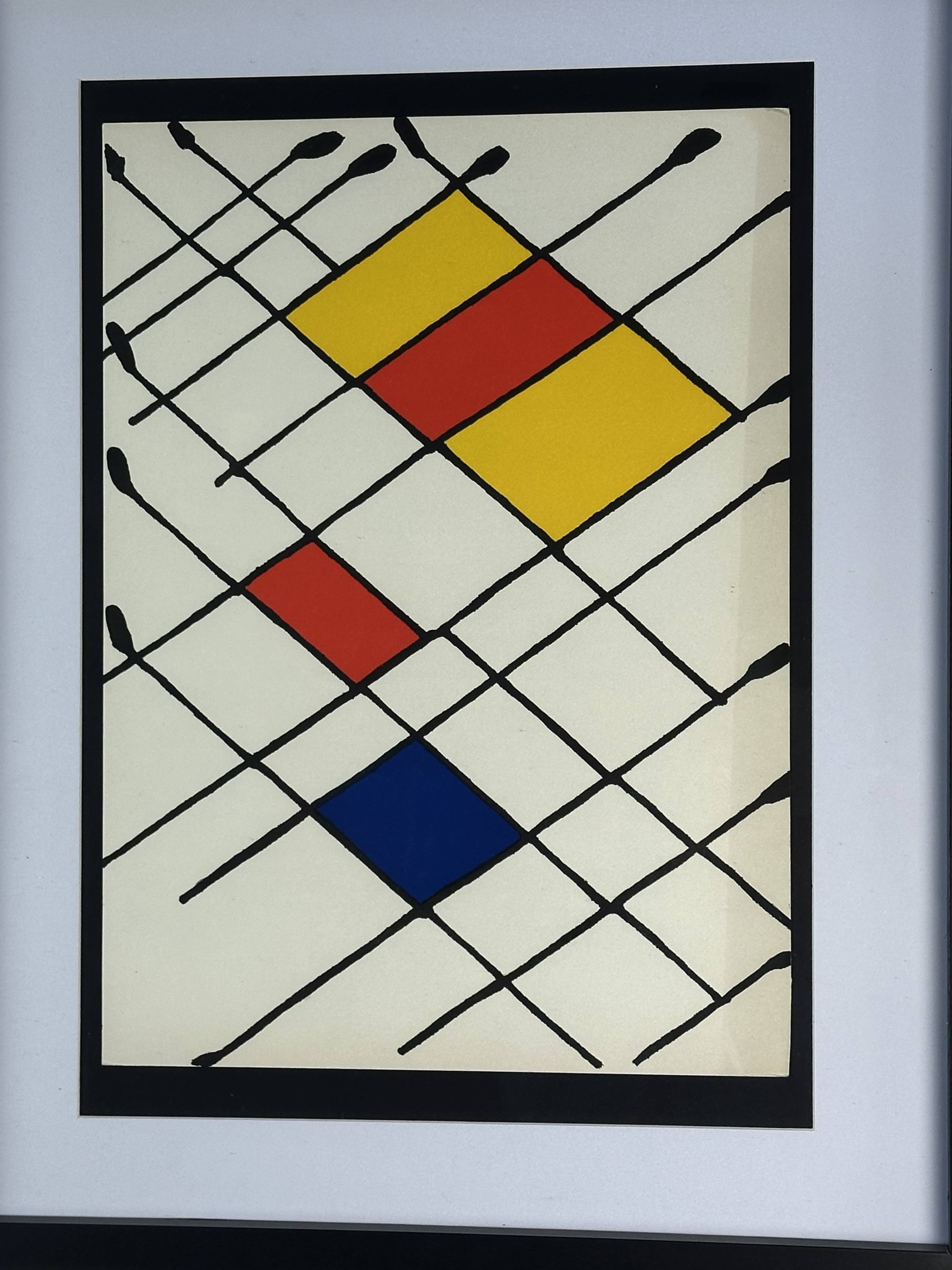 Original lithograph "Checkerboard" by Alexander Calder - Behind the Mirror No. 1
