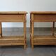 Pair of woven wicker and bamboo bedside tables, 70s/80s.