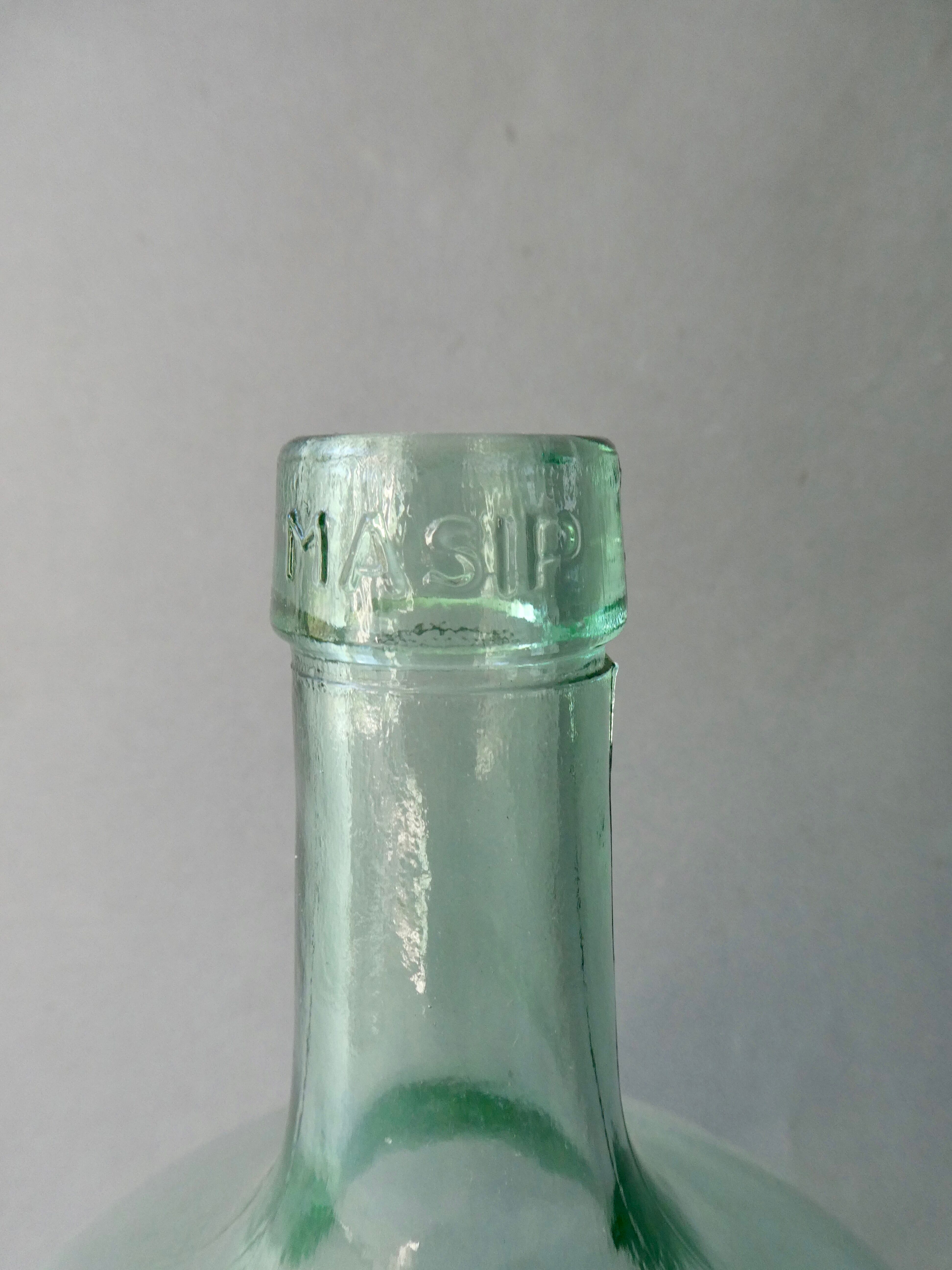 Damme-Jeanne in green glass, Masip, vintage