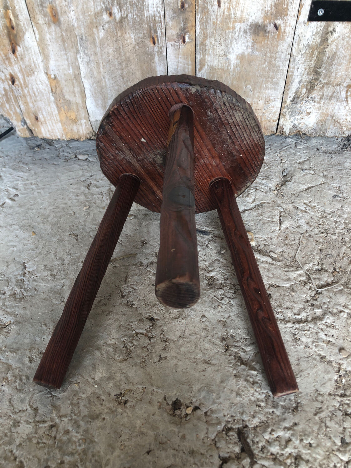 Vintage wood picking stool #a227