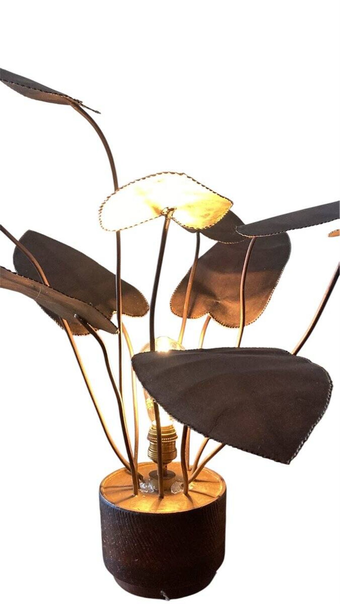 Sculptural metal lamp, 1960s/70s