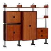 Mid century freestanding roomdivider wall unit system in teak, 1960s