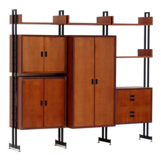 Mid century freestanding roomdivider wall unit system in teak, 1960s