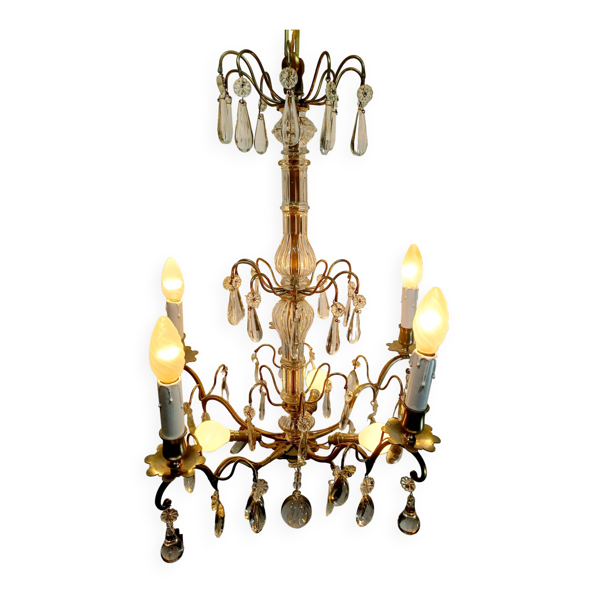5-light crystal chandelier