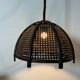 Vintage rattan and webbing hanging lamp 1970s retro