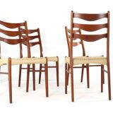 Set of 4 Arne Wahl Iversen for Glygnore papercord chairs