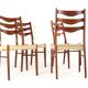 Set of 4 Arne Wahl Iversen for Glygnore papercord chairs
