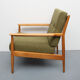 1960s armchair in cherrywood, new cushions in green