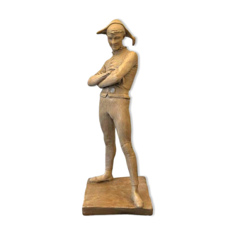 Charles René de Saint-Marceaux 'Harlequin' terracotta sculpture, 19th century