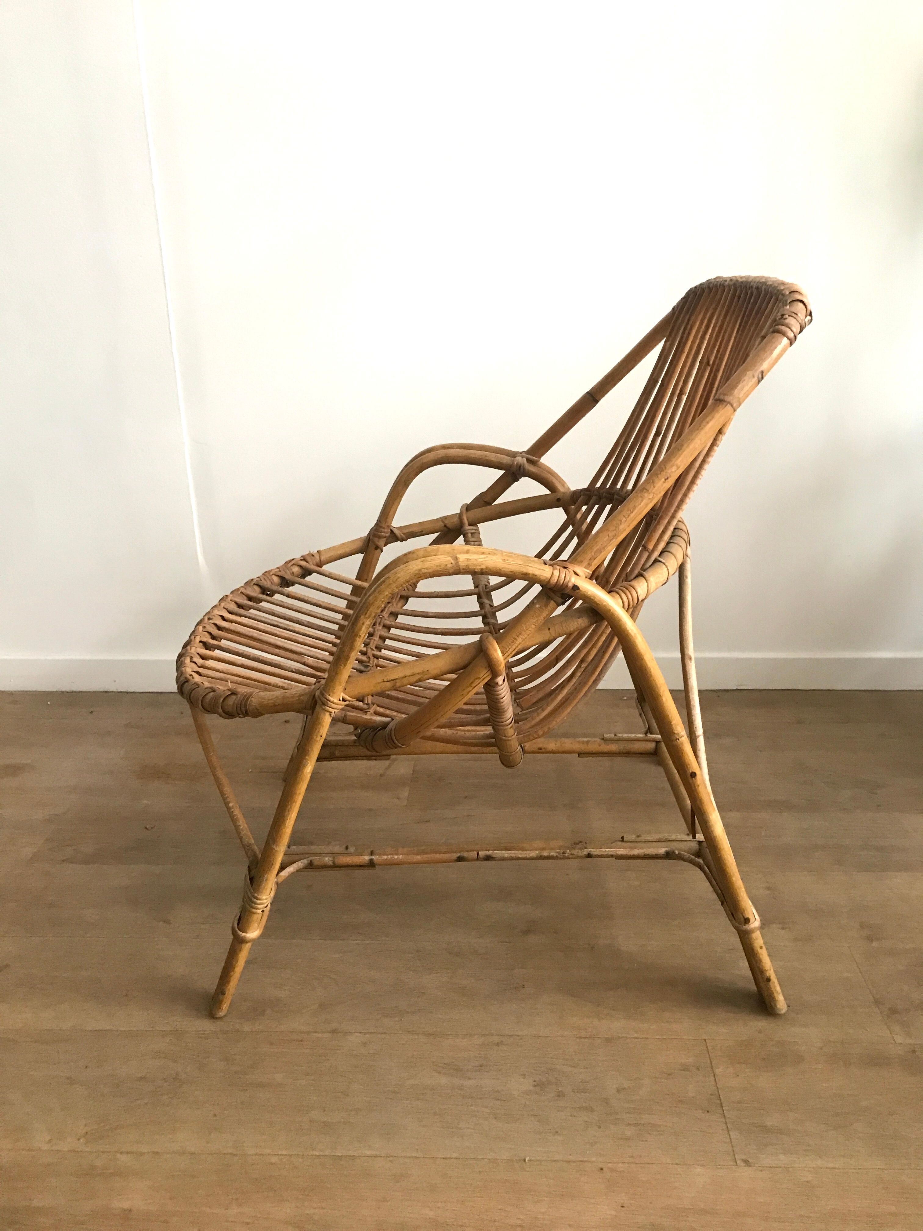 Rattan armchair