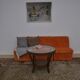 Orange corduroy Modular sofa from the 70's, 3 pieces