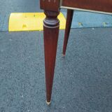 Old style flat desk louis xvi leather tray with 2 pulls