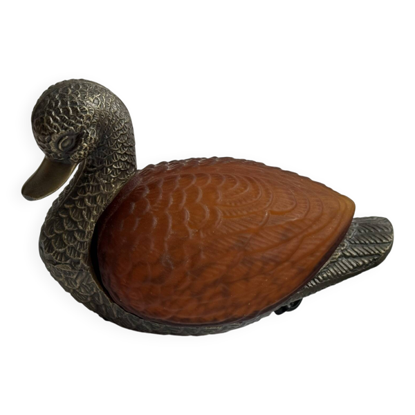 Lampe canard vintage en bronze