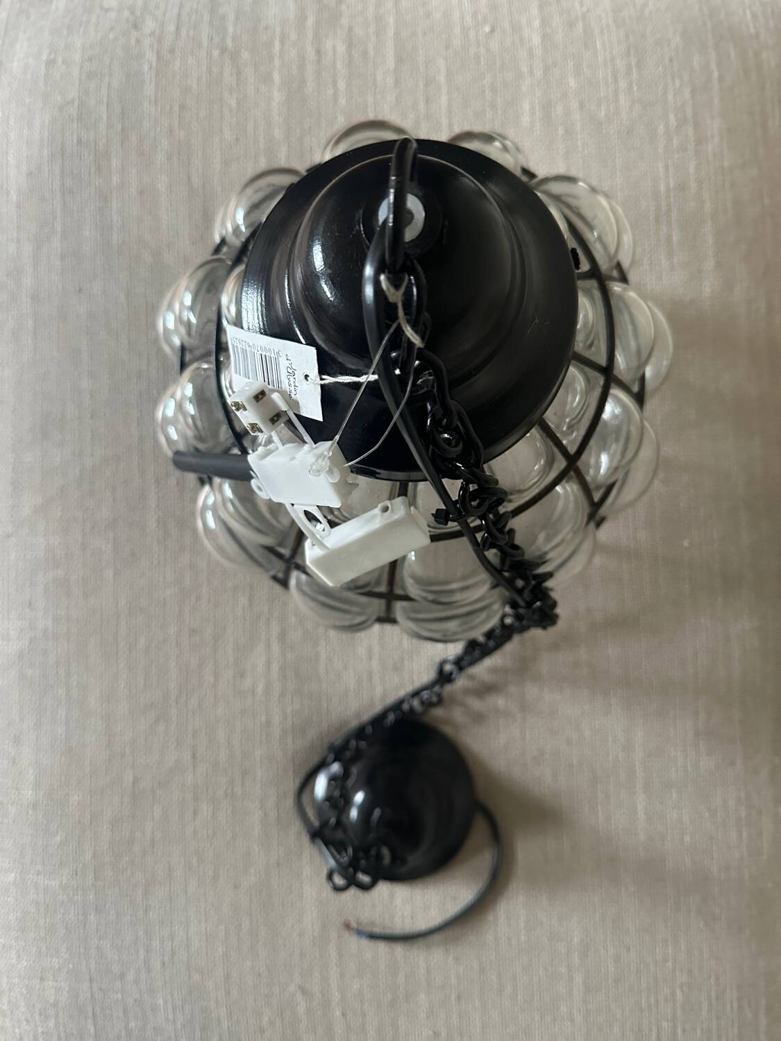 Glass and metal pendant light, Ulysses' garden