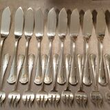 Silver metal fish service