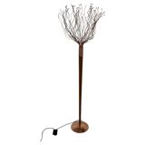 Italian Floor Lamp in Wood, Copper and Brass, Paolo Donatello, 1990s