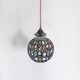 Old art deco pendant lamp - Partitioned and colored glass globe - 1930