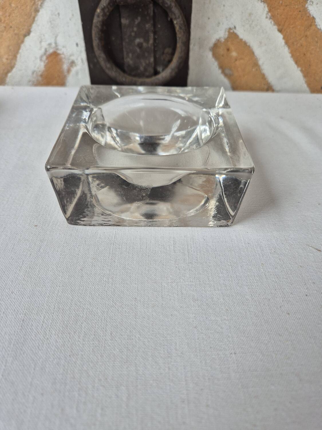 Pair of designer glass candle holders