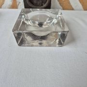 Paire de bougeoirs verre design