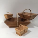 Old wooden harvest basket