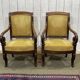 Pair of 19th century mahogany armchairs with crossbars