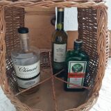 Desserte bar en osier vintage