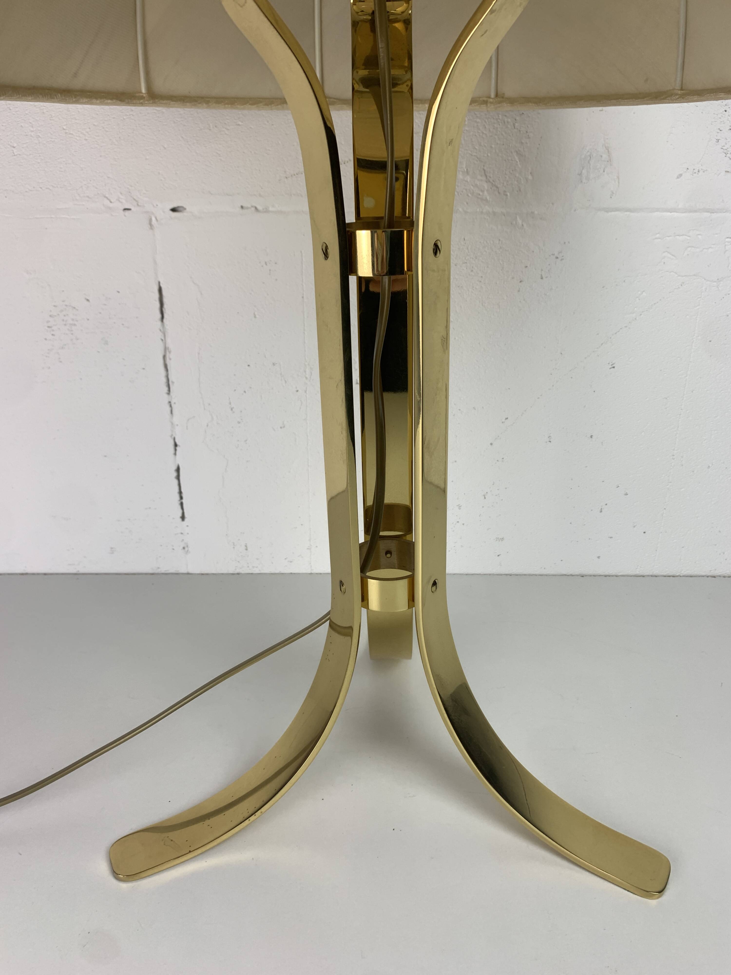Large ( 65 cm ) midcentury brass space age mushroom table lamp, 1960s