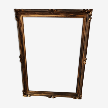 Old rectangular frame waxed wood