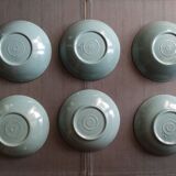 Set of 6 faience cups from Longchamps 1970s