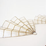 Pair of mother-of-pearl fan-shaped sconces