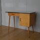 Bureau en bois des années 50 60 pied compas Baumann