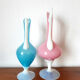 Pair of ewers in pink and blue opaline