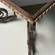 Wrought iron coffee table with mirror glass