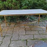 Table basse en marbre et laiton
