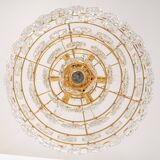 Chandelier, brass and crystal glass by Kinkeldey, Germany, 1970s.