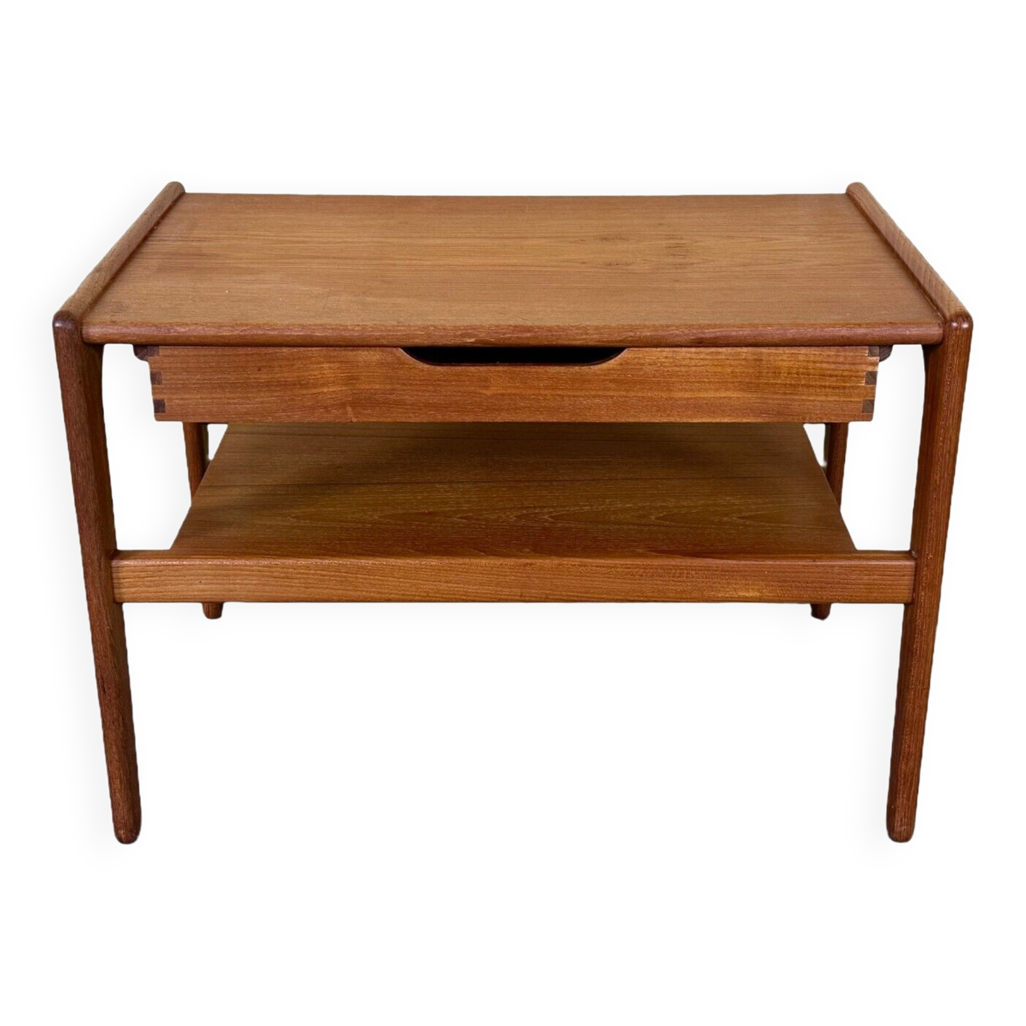 60s 70s teak side table with drawer Arne Wahl Iversen Denmark