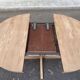 Scandinavian round extendable dining table Baumann stripped teak 1960