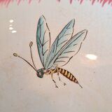 Compote dish/round bowl on foot Sarreguemines Butterfly decoration