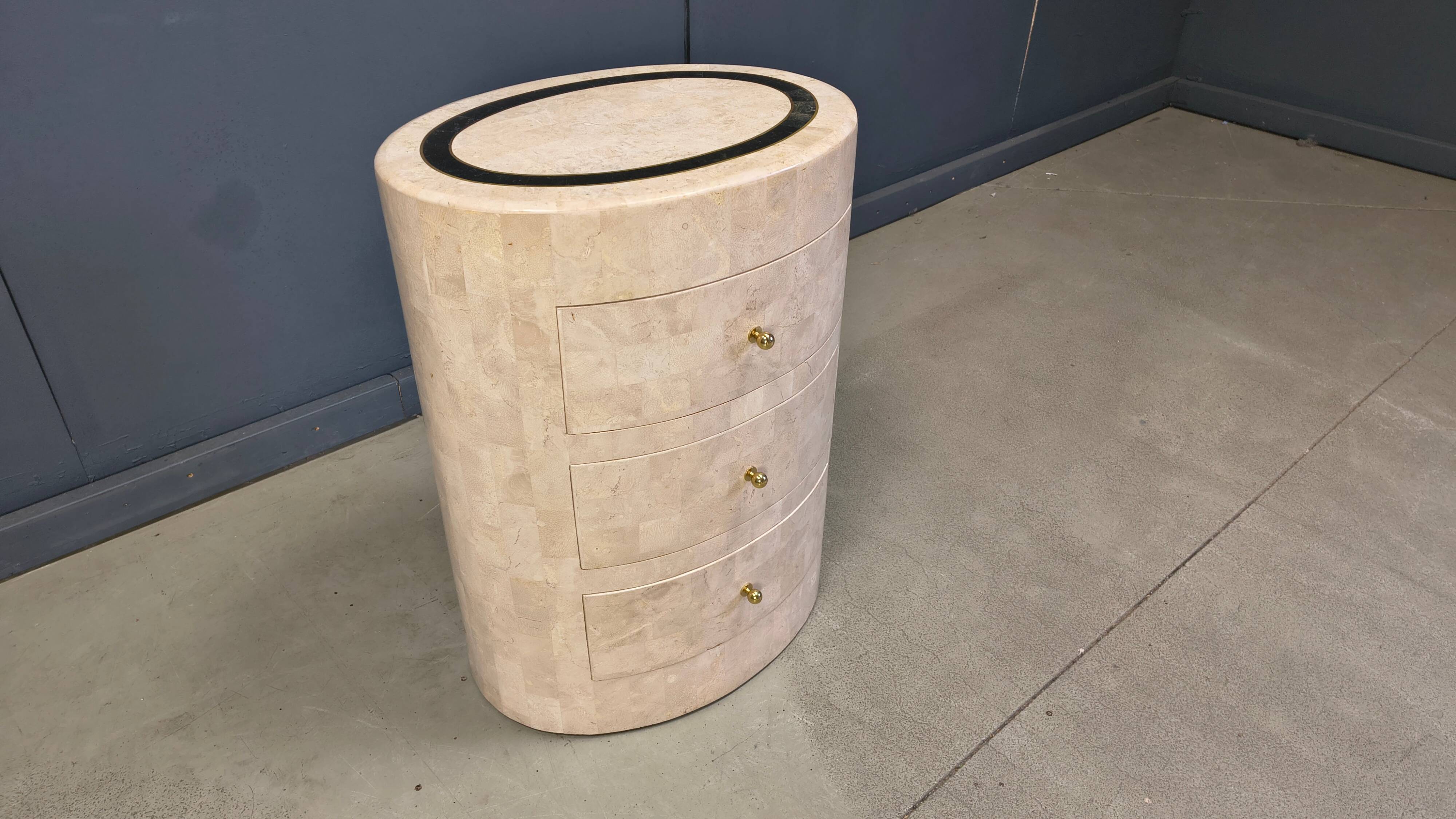 Tessellated stone chest of drawers by Maitland Smith, 1980s