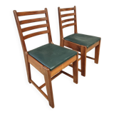 2 Bas van Pelt designer dining room chairs in walnut, 1930s