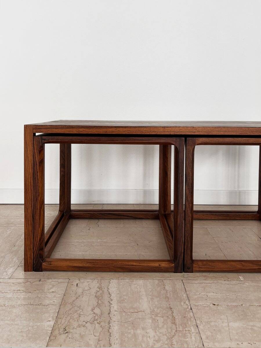 Nesting Tables attributed to Aksel Kjesgaard, Denmark, 1960s, Set of 3
