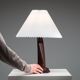 Large mid-century solid rosewood table lamp