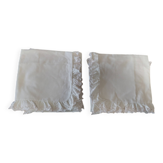 Pair of vintage cotton and English embroidery pillowcases