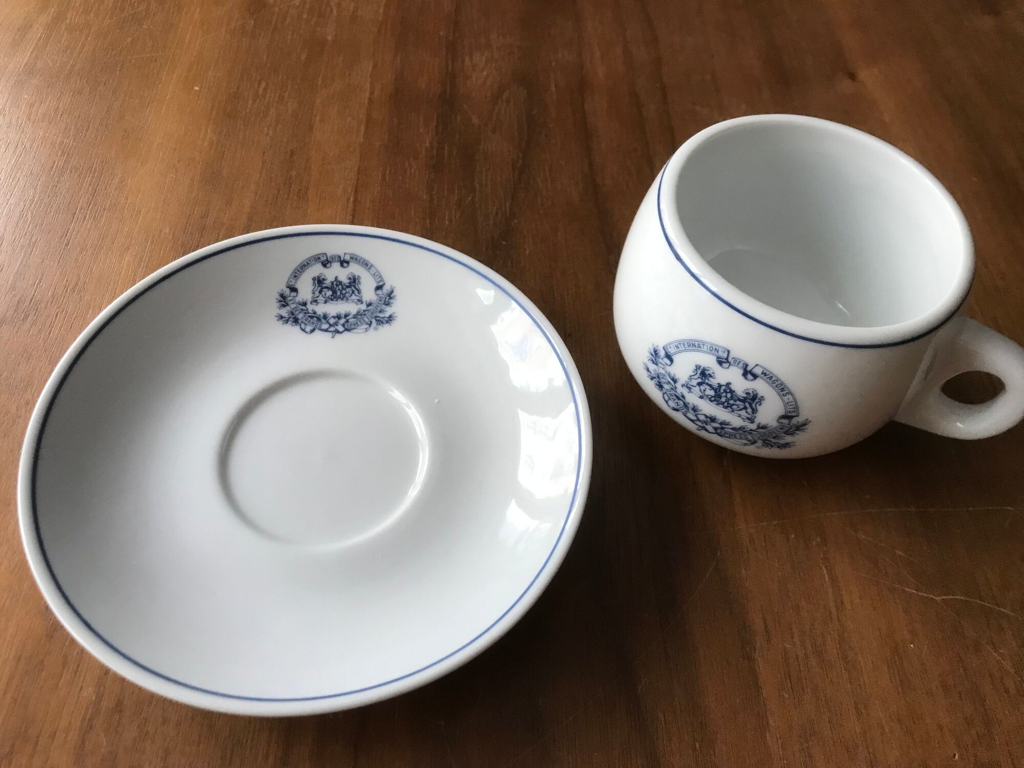 Coffee cup and saucer of the Compagnie Internationale des Wagons-Lits