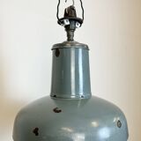 Industrial Grey Enamel Pendant Lamp from Siemens, 1930s