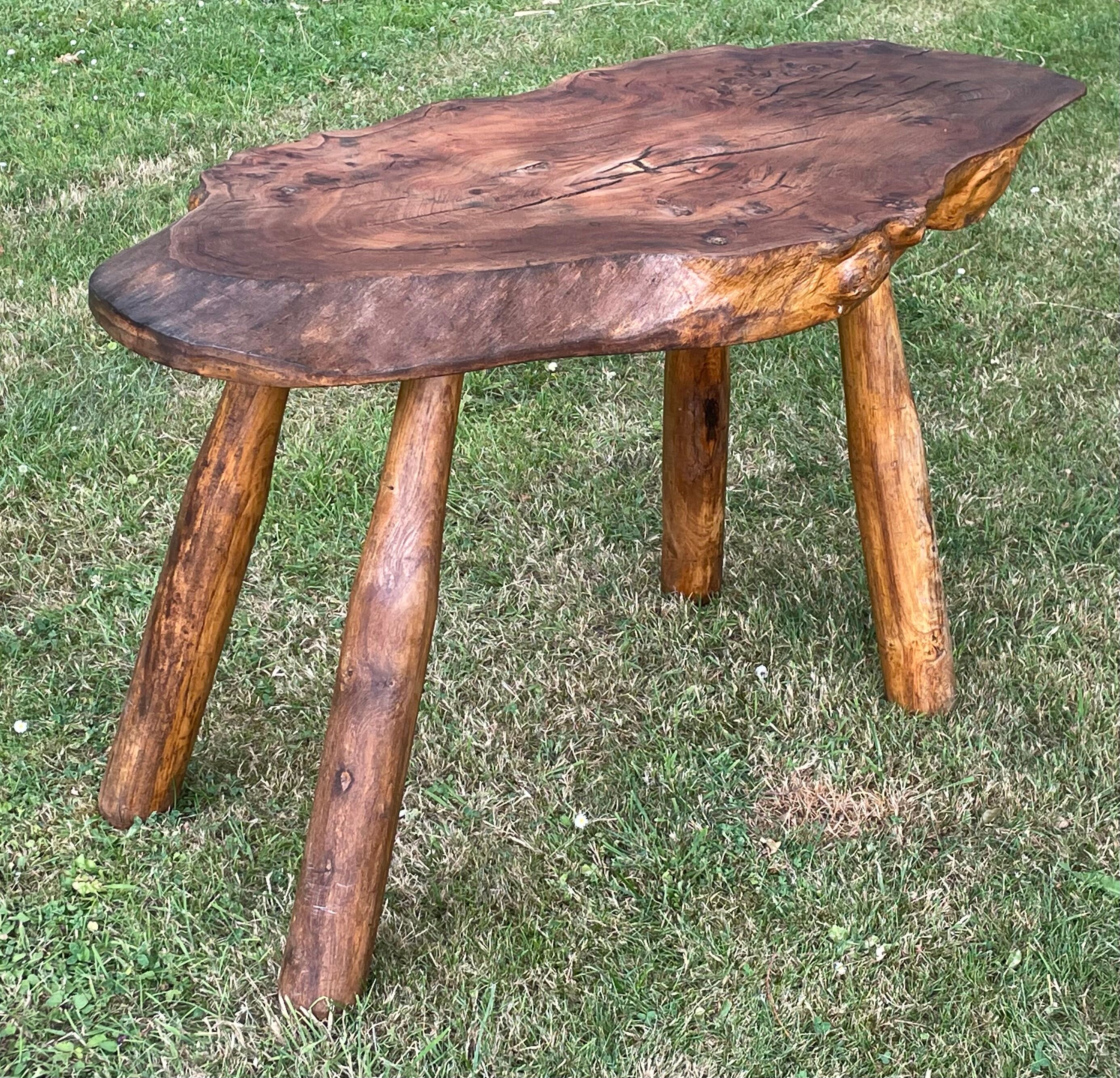 Modernist brutalist coffee table free form reconstruction 1950