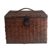 Basket with wicker lock, circa 1900