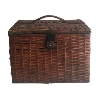 Basket with wicker lock, circa 1900