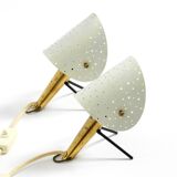 Pair of Mid Century Modern metal brass table and wall lamps by Ernest Igl