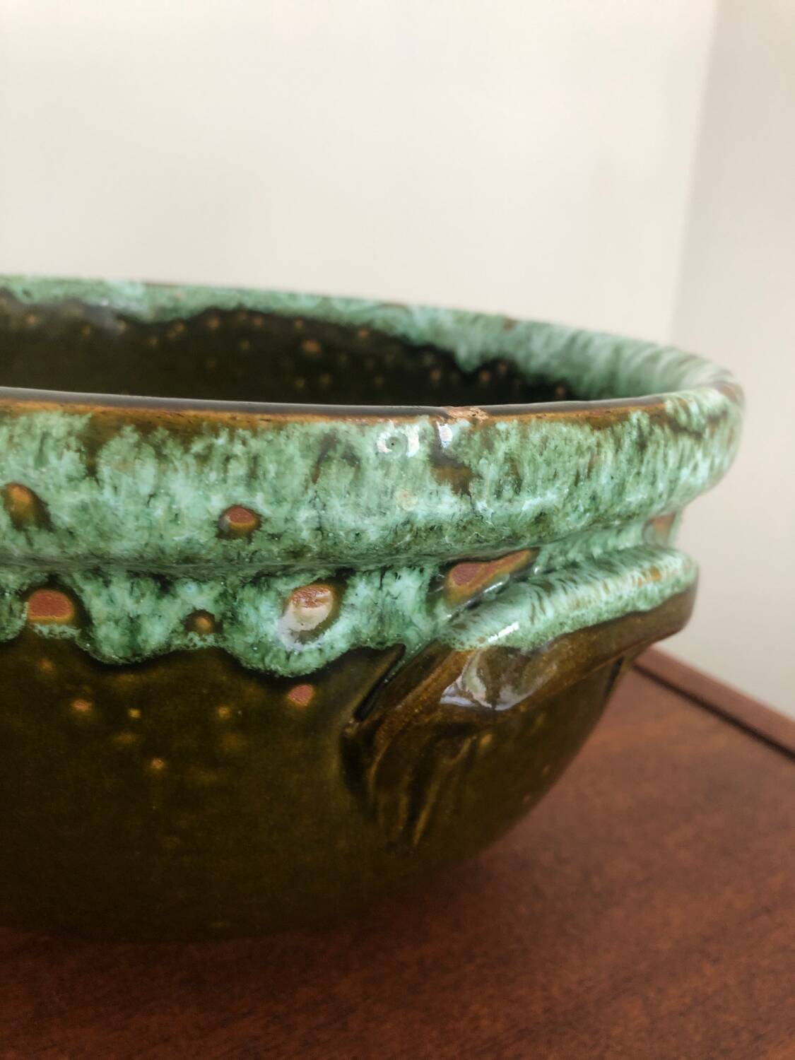 Glazed ceramic salad bowl